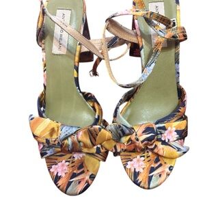 Antonio Melani Tropical Print Women's Sandals - Yellow and Green